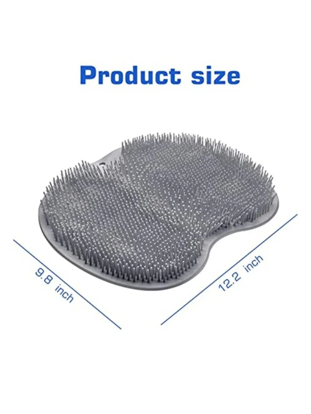 Silicone Shower Foot Scrubber Mat Massager Exfoliating Brush Suction Cups Gray